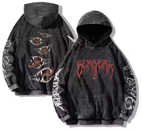 Mens berserk anime/manga vintage hoodie