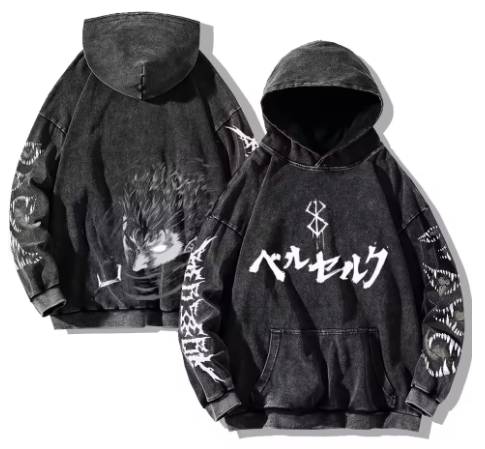 Mens berserk anime/manga vintage hoodie